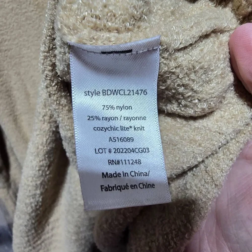 Barefoot Dreams CozyChic Lite Half Zip Tunic Sweater Biscotti Large Comfy Lounge - Picture 5 of 5